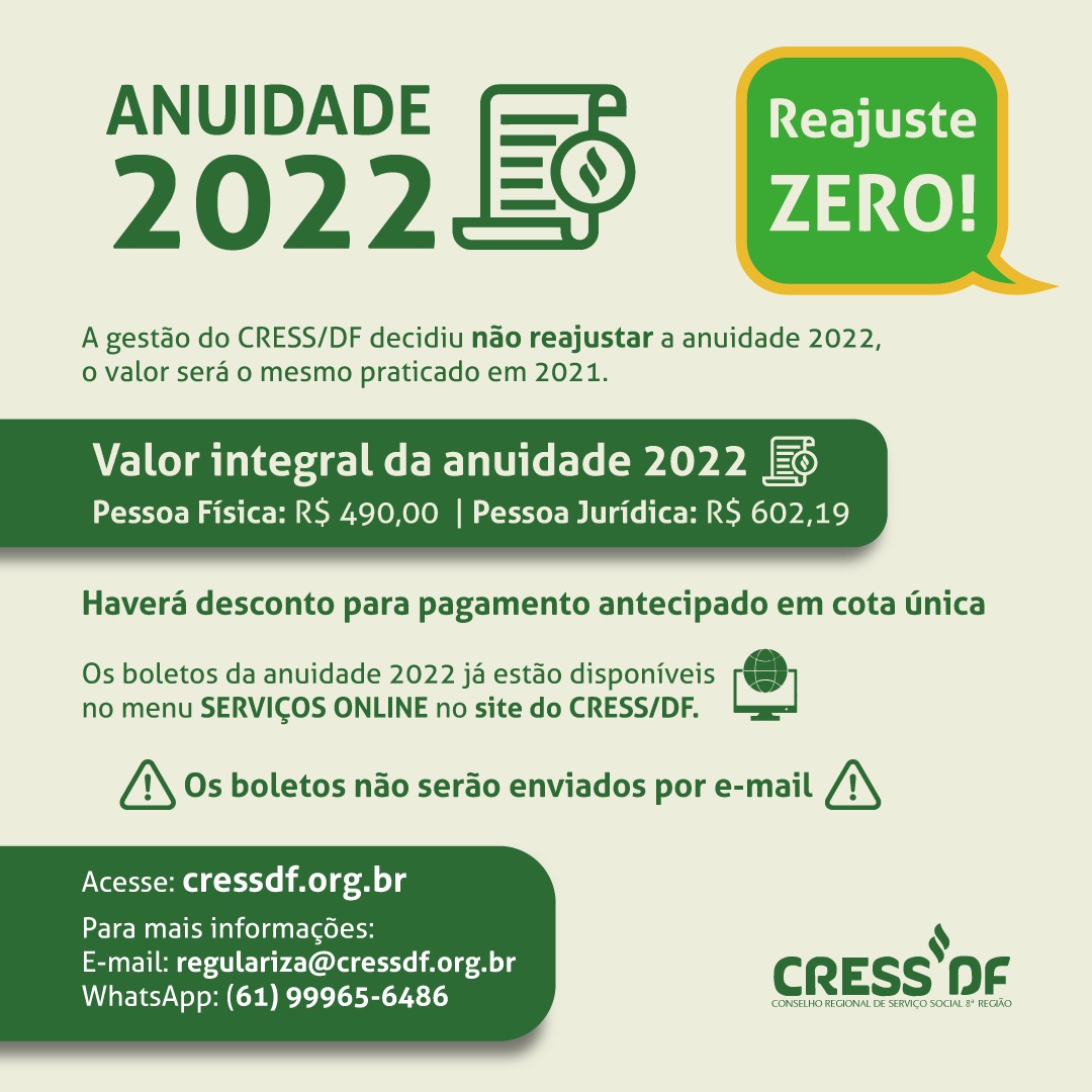 CRESS-BA INFORMA: Boletos da Anuidade 2023 disponíveis no site para emissão  on-line; confira